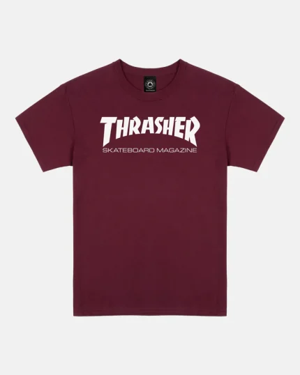 Thrasher Skateboard Magazine T-Shirt in Maroon color
