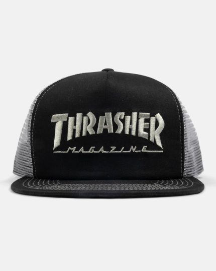 Trucker hat with Thrasher Magazine logo on front panel